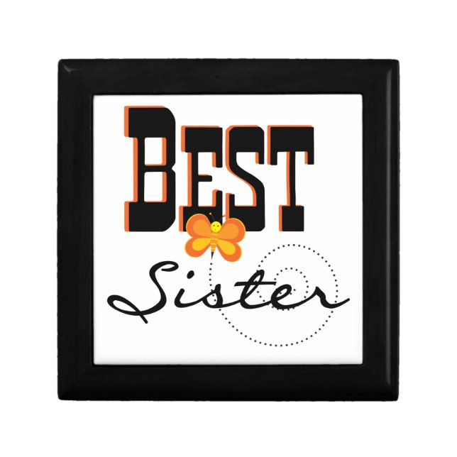 Best Sister Butterfly Gifts Keepsake Box (Front)