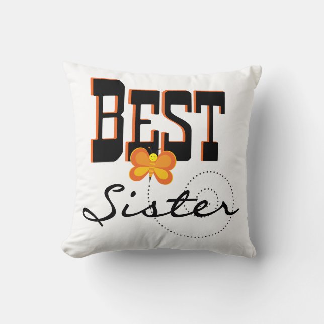 Best Sister Butterfly Gifts Throw Pillow (Front)