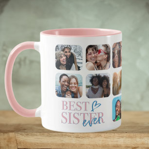 Best Sister Ever 14 Photo Collage Mug