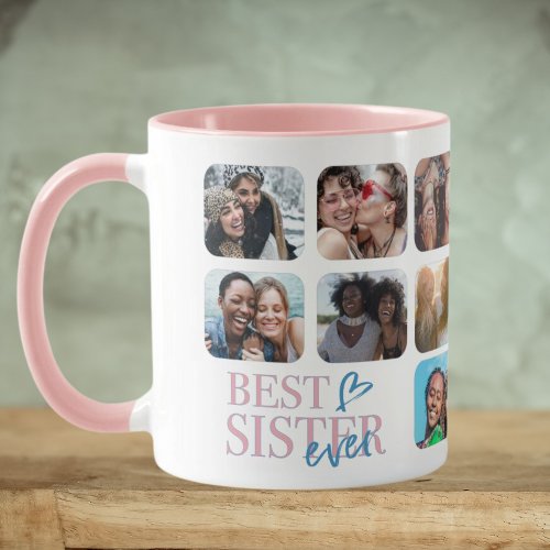 Best Sister Ever 14 Photo Collage  Mug