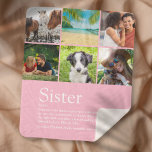 Best Sister Ever 6 Photo Collage Modern Pink Sherpa Blanket<br><div class="desc">Personalise with her 6 favourite photos and personalized text for your special sister to create a unique gift. A perfect way to show her how amazing she is every day. Designed by Thisisnotme©</div>