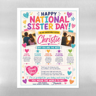 Best Sister Ever (Christie) Magnetic Dry Erase Sheet