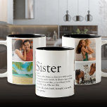 Best Sister Ever Definition 4 Photo Collage Two-Tone Coffee Mug<br><div class="desc">Personalize for your special sister or hermana (little or big) to create a unique gift. A perfect way to show her how amazing she is every day. Designed by Thisisnotme©</div>
