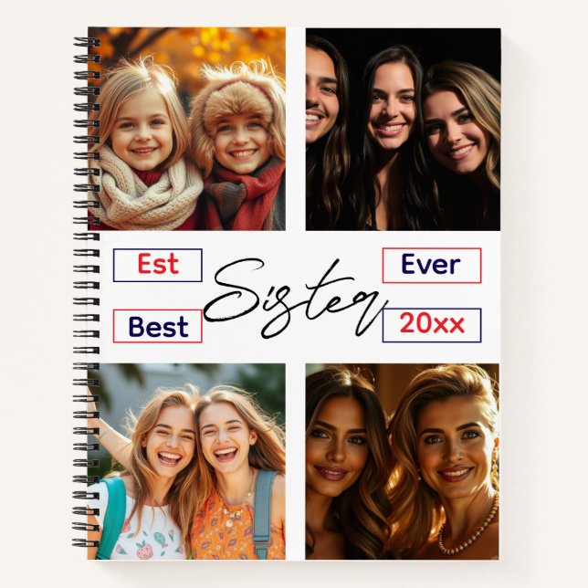 Best Sister Ever Personalized Journal with Custom  (Front)