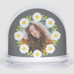 Best Sister Ever Personalized Photo Gift Daisy Snow Globe