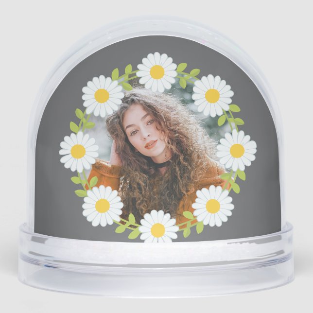 Best Sister Ever Personalized Photo Gift Daisy Snow Globe (Front)