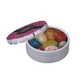 Best sister ever pink glitter zebra stripes jelly belly candy tin (Opened)