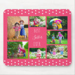 Best Sister Ever Pink Photo Collage Mouse Pad