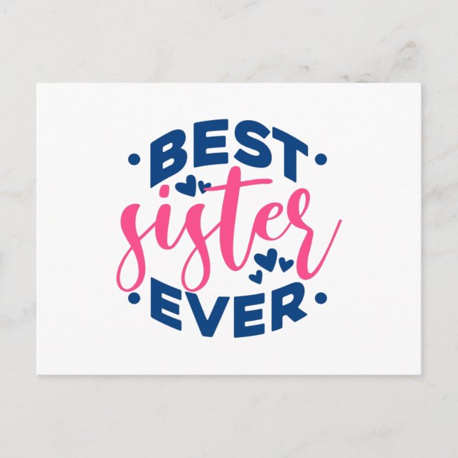 Best Sister Ever Postcard (Front)
