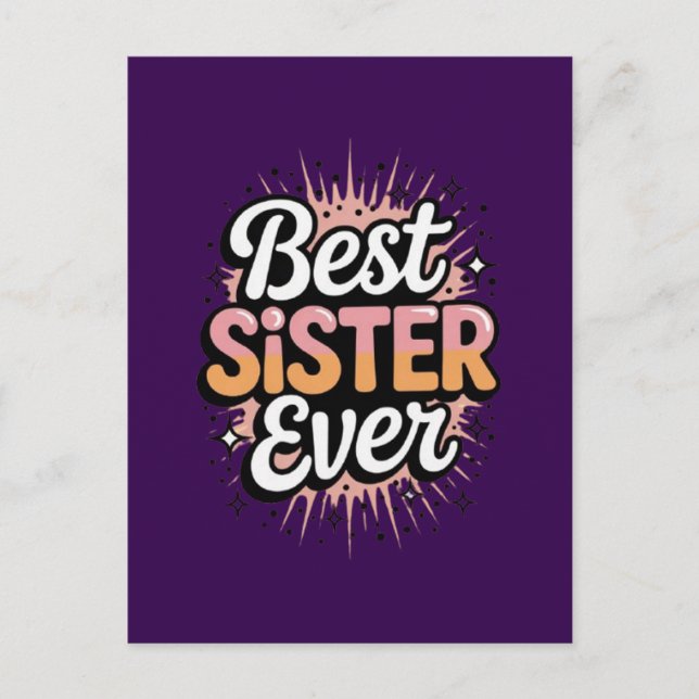 Best Sister Ever Postcard (Front)