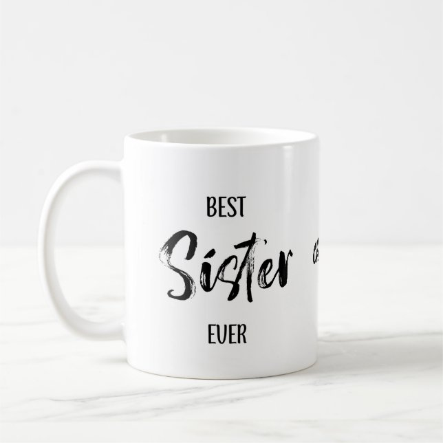 Best Sister Ever Simple White Mug (Left)