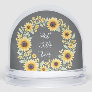 Best Sister Ever Sunflower Wreath Thoughtful Gift Snow Globe