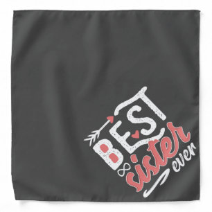Best Sister Ever Twins Siblings Gift Idea Gray Bandana