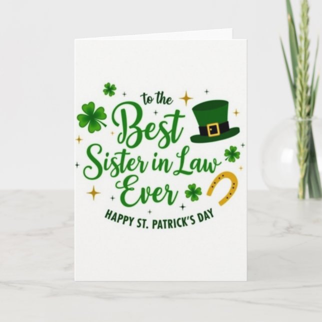 Best Sister In Law St Patricks Card (Front)