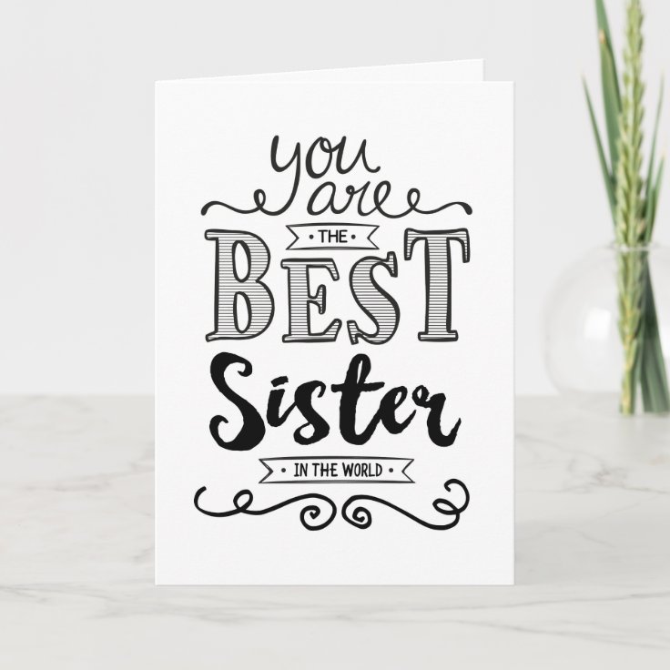 Best Sister in the World Birthday Card | Zazzle