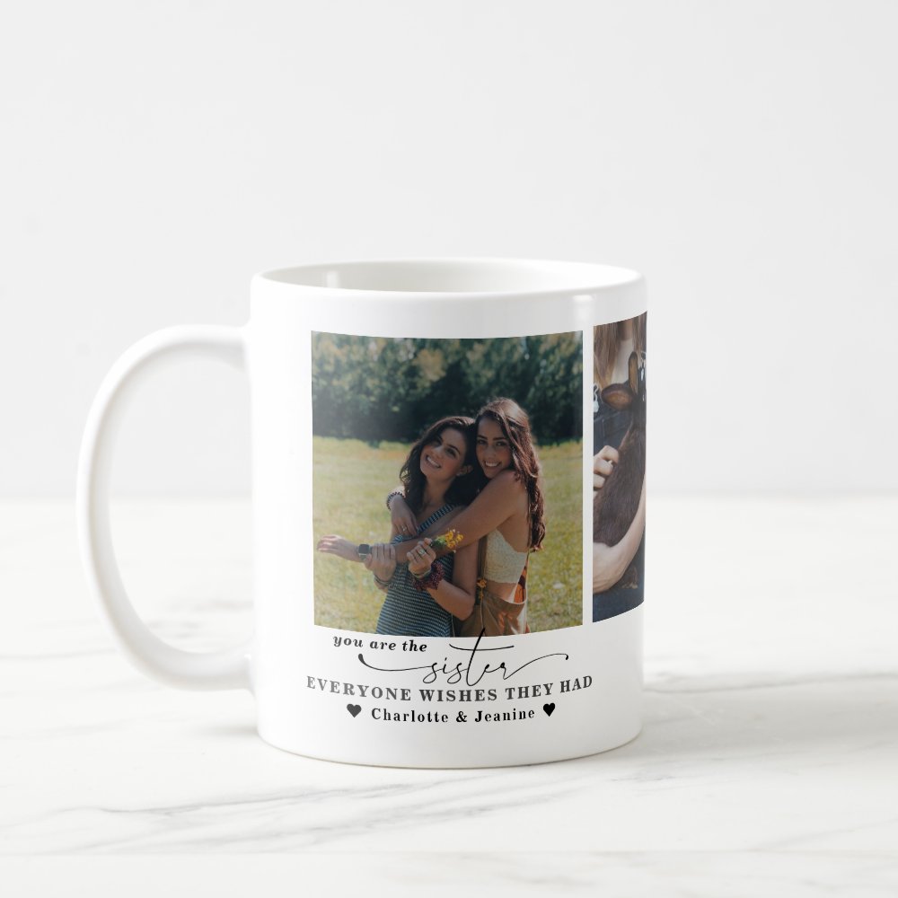 Discover Best Sister Modern Minimal Custom Photo Coffee Mug