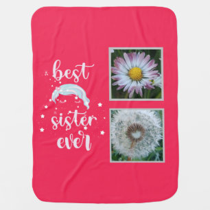 Best Sister Photo Template Baby Blanket