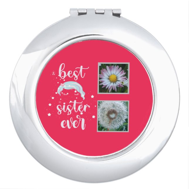 Best Sister Photo Template Compact Mirror (Front)