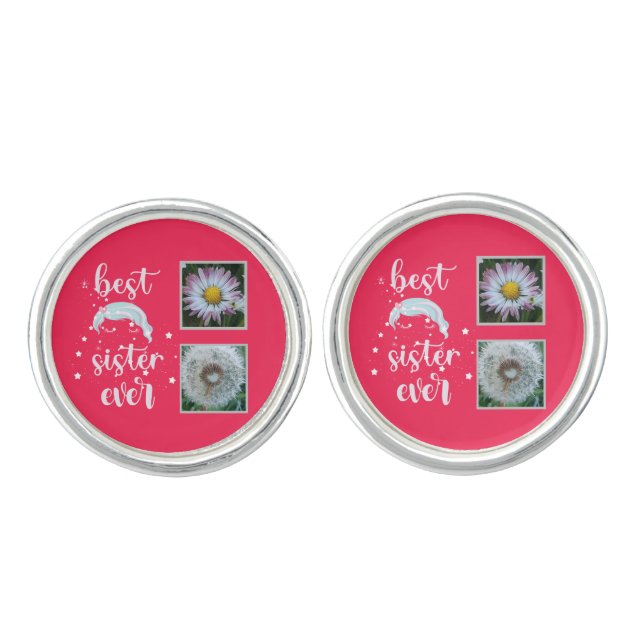 Best Sister Photo Template Cufflinks (Front)