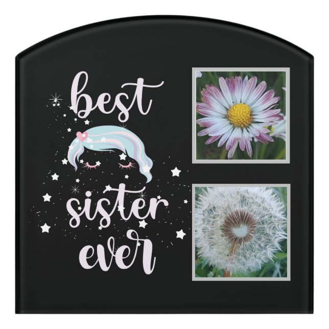 Best Sister Photo Template Door Sign (Contour Front)