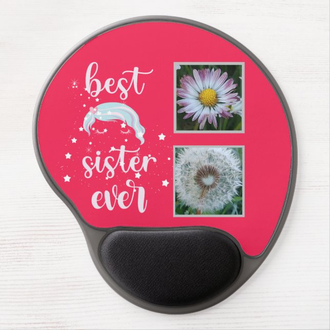 Best Sister Photo Template Gel Mouse Pad (Front)
