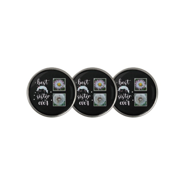 Best Sister Photo Template Golf Ball Marker (3 Up)