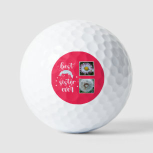 Best Sister Photo Template Golf Balls
