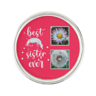 Best Sister Photo Template Lapel Pin