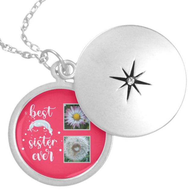 Best Sister Photo Template Locket Necklace (Front)
