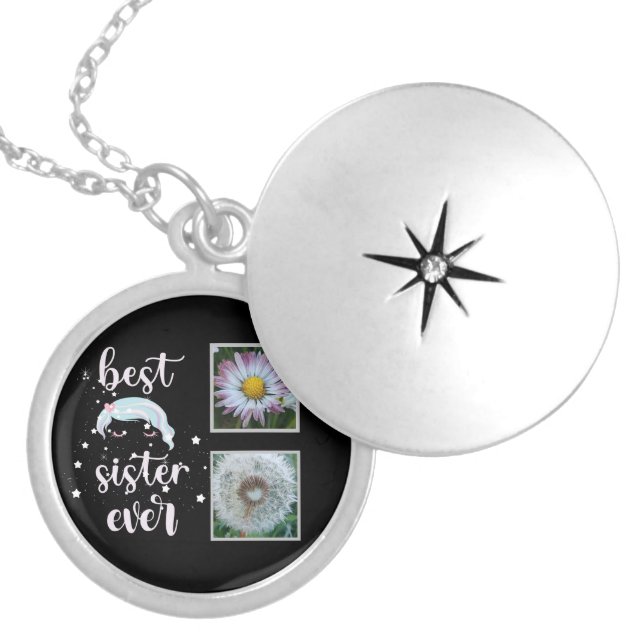 Best Sister Photo Template Locket Necklace (Front)