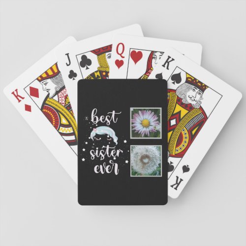 Best Sister Photo Template Playing Cards