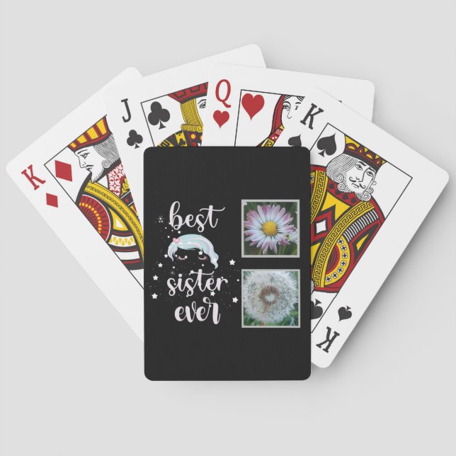 Best Sister Photo Template Poker Cards (Back)
