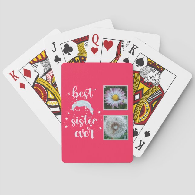 Best Sister Photo Template Poker Cards (Back)