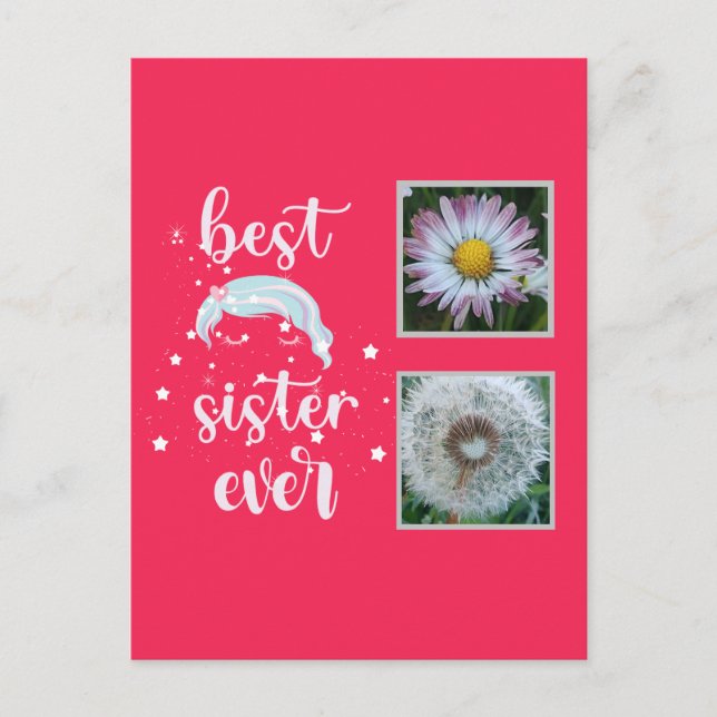 Best Sister Photo Template Postcard (Front)