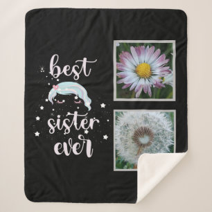 Best Sister Photo Template Sherpa Blanket