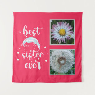 Best Sister Photo Template Tapestry