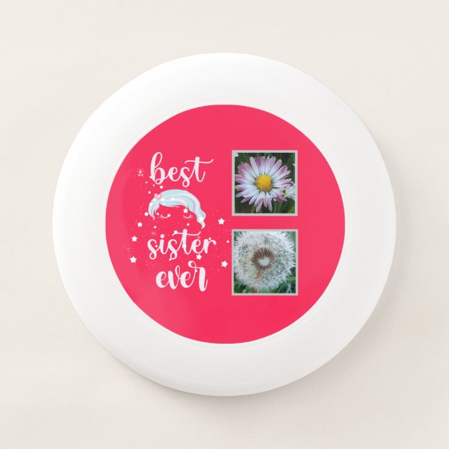 Best Sister Photo Template Wham-O Frisbee (Front)