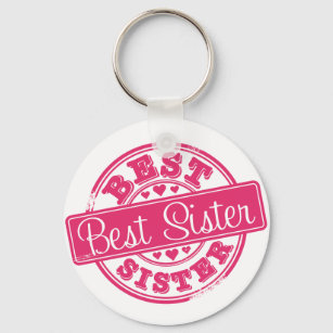 Best sister -rubber stamp effect- keychain