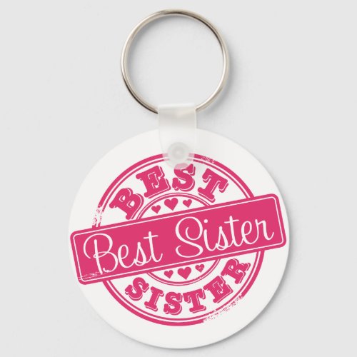 Best sister _rubber stamp effect_ keychain