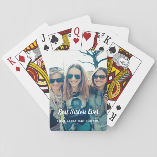 Best Sisters Family Photo Poker Cards