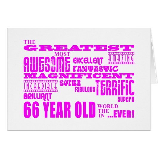 Best Sixty Six Girls : Pink Greatest 66 Year Old (Front Horizontal)