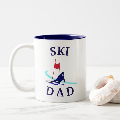 Best SKI DAD Ever Fathers Day Two_Tone Coffee Mug