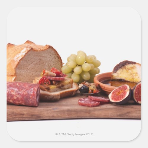 best snacks for wine square sticker