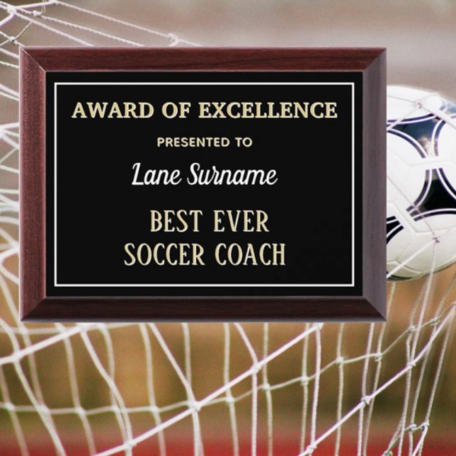 Best Soccer Coach Award Plaque (Creator Uploaded)