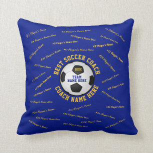 Best Soccer Coach Gift Ideas ALL Player's Names Throw Pillow