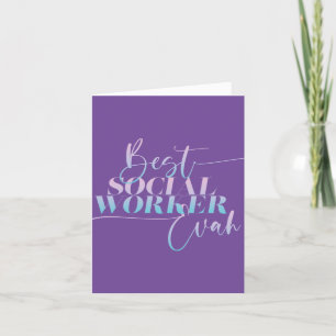 Best Social Worker Evah Letterpress Thank You Card