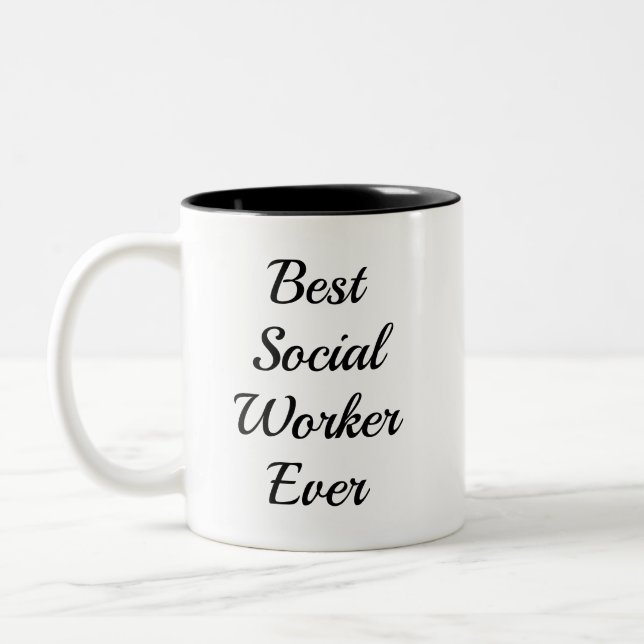 Best Social Worker Ever Mug Appreciation Gift (Left)