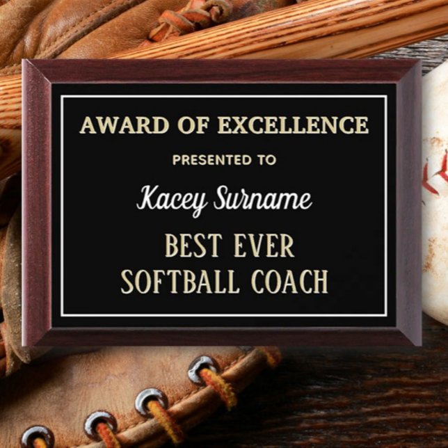 Best Softball Coach Award Plaque (Creator Uploaded)