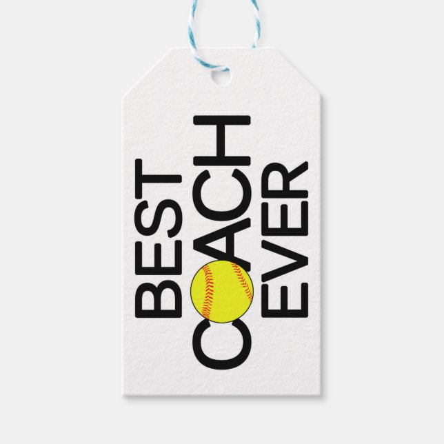 Best Softball Coach Ever Gift Tags (Front)