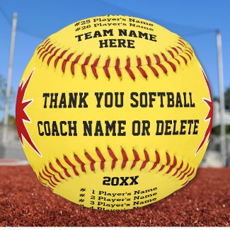 Best Softball Coach Gifts, Your Colors and Text